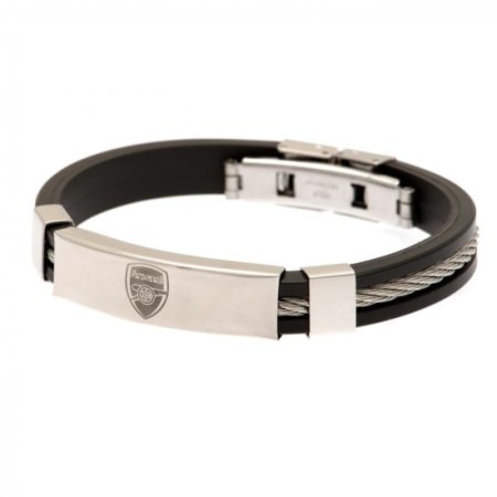 (image for) Arsenal FC Silver Inlay Silicone Bracelet