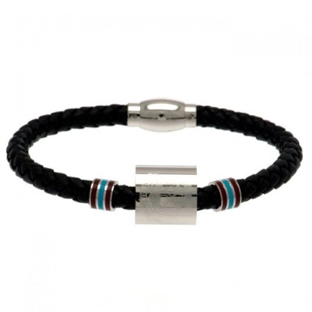 (image for) West Ham United FC Colour Ring Leather Bracelet