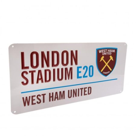 (image for) West Ham United FC White Street Sign