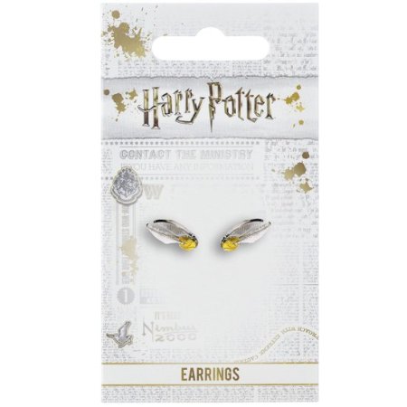 (image for) Harry Potter Silver Plated Earrings Golden Snitch