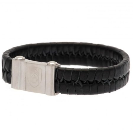 (image for) Fulham FC Single Plait Leather Bracelet