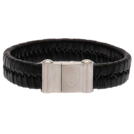 (image for) Fulham FC Single Plait Leather Bracelet