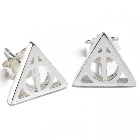 (image for) Harry Potter Sterling Silver Earrings Deathly Hallows