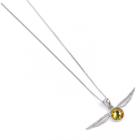 (image for) Harry Potter Sterling Silver Crystal Necklace Golden Snitch