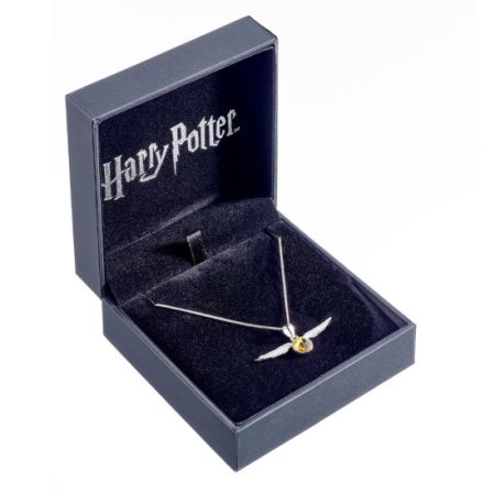 (image for) Harry Potter Sterling Silver Crystal Necklace Golden Snitch