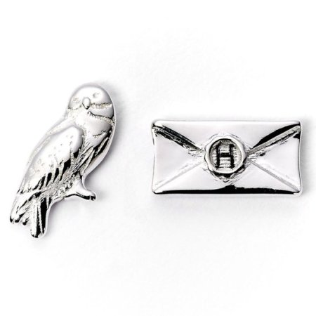 (image for) Harry Potter Silver Plated Earrings Hedwig Owl & Letter