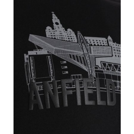 (image for) Liverpool FC Anfield Skyline T Shirt Mens Black Small
