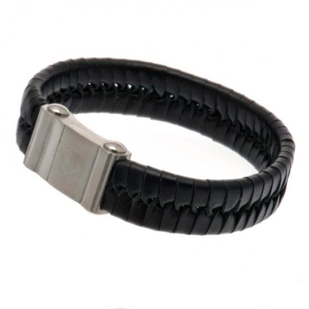 (image for) Arsenal FC Single Plait Leather Bracelet