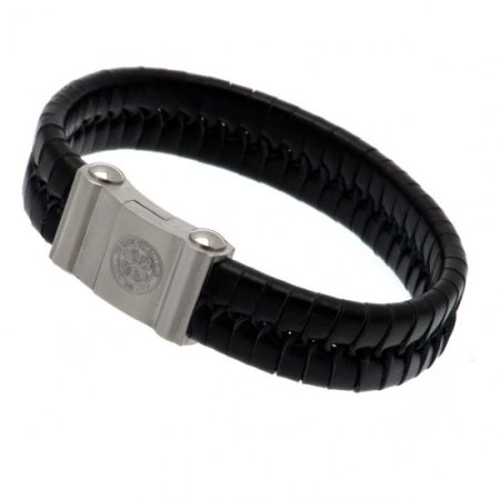 (image for) Celtic FC Single Plait Leather Bracelet