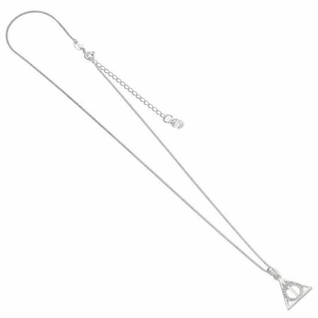 (image for) Harry Potter Sterling Silver Crystal Necklace Deathly Hallows