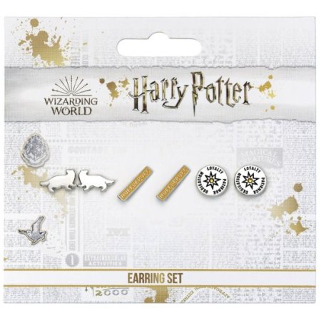 (image for) Harry Potter Silver Plated Earring Set Hufflepuff