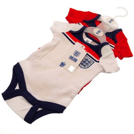 (image for) England FA 2 Pack Bodysuit 82 Retro 9-12 Mths