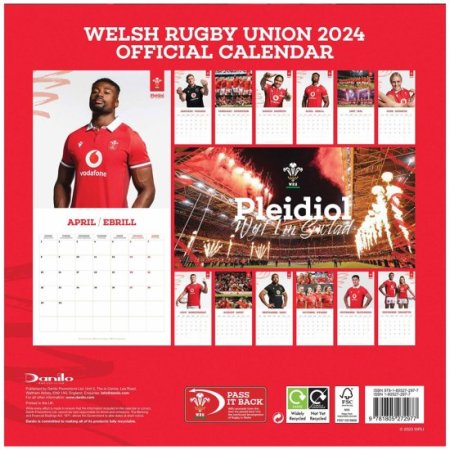 (image for) Wales RU Square Calendar 2024