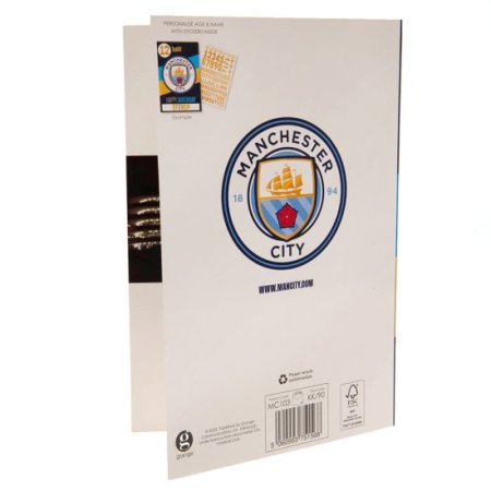 (image for) Manchester City FC Birthday Card With Stickers