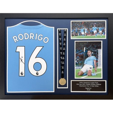 (image for) Manchester City FC Rodri Signed Shirt & Medal (Framed)