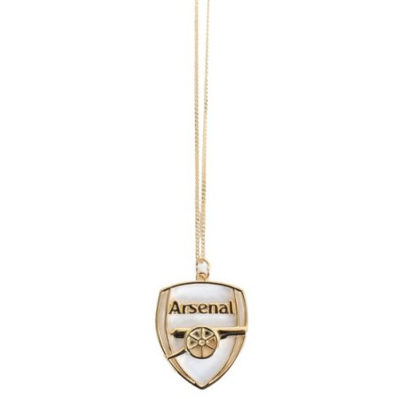 (image for) Arsenal FC 18ct Gold Plated on Silver Crest Pendant & Chain