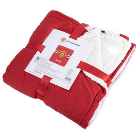 (image for) Manchester United FC Core Stripe Sherpa Fleece Blanket