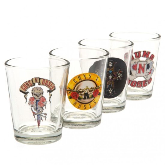 (image for) Guns N Roses 4pk Shot Glass Set