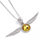 (image for) Harry Potter Sterling Silver Crystal Necklace Golden Snitch