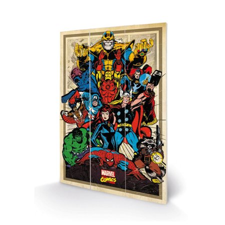 (image for) Marvel Comics Wood Print