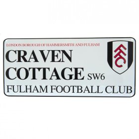Fulham FC White Street Sign