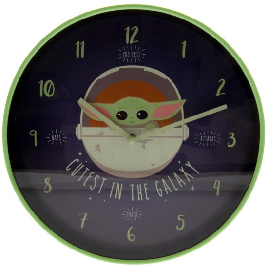 (image for) Star Wars: The Mandalorian Wall Clock Cutest - Click Image to Close
