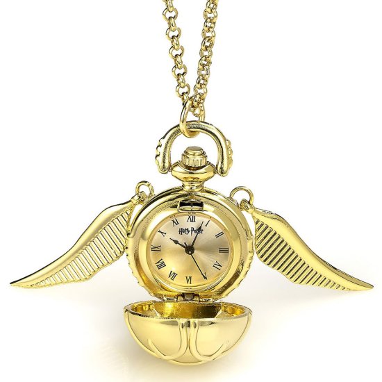 (image for) Harry Potter Gold Plated Golden Snitch Watch Necklace - Click Image to Close