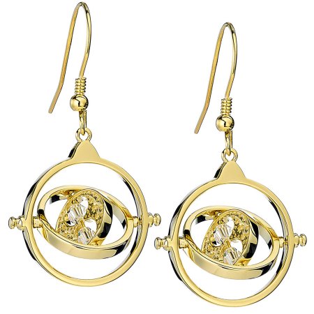 (image for) Harry Potter Gold Plated Crystal Earrings Time Turner