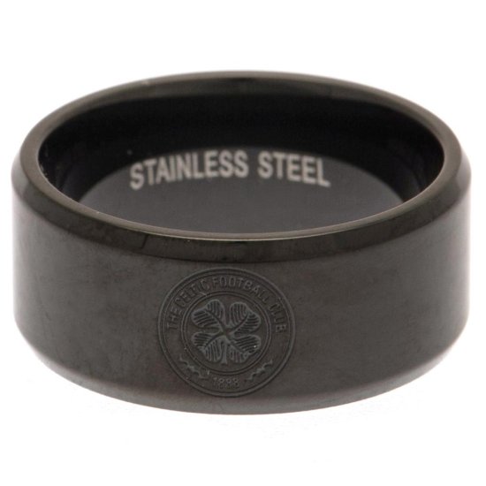 (image for) Celtic FC Black IP Ring Medium - Click Image to Close