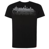 Liverpool FC Anfield Skyline T Shirt Mens Black Small