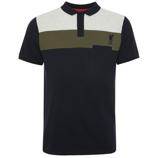 (image for) Liverpool FC Colour Block Polo Mens Navy XX Large
