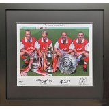 Arsenal FC Famous Back 4 Signed Framed Print