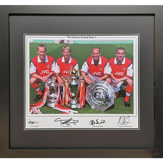 (image for) Arsenal FC Famous Back 4 Signed Framed Print - Click Image to Close