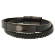 (image for) Celtic FC Black IP Leather Bracelet