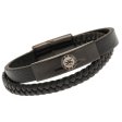 (image for) Chelsea FC Black IP Leather Bracelet