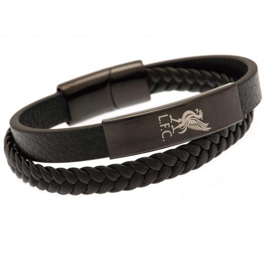 (image for) Liverpool FC Black IP Leather Bracelet