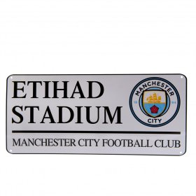 Manchester City FC White Street Sign
