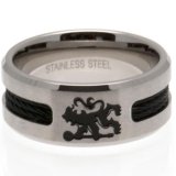 Chelsea FC Black Inlay Ring Medium