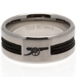 Arsenal FC Black Inlay Ring Medium