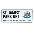 Newcastle United FC White Street Sign