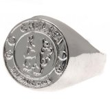 (image for) Chelsea FC Silver Plated Crest Ring Medium