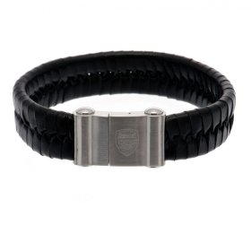 (image for) Arsenal FC Single Plait Leather Bracelet