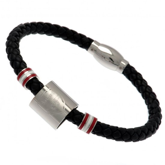 (image for) Arsenal FC Colour Ring Leather Bracelet