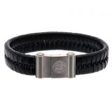 Celtic FC Single Plait Leather Bracelet