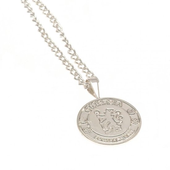 (image for) Chelsea FC Silver Plated Pendant & Chain XL - Click Image to Close