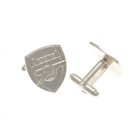 (image for) Arsenal FC Silver Plated Formed Cufflinks - Click Image to Close