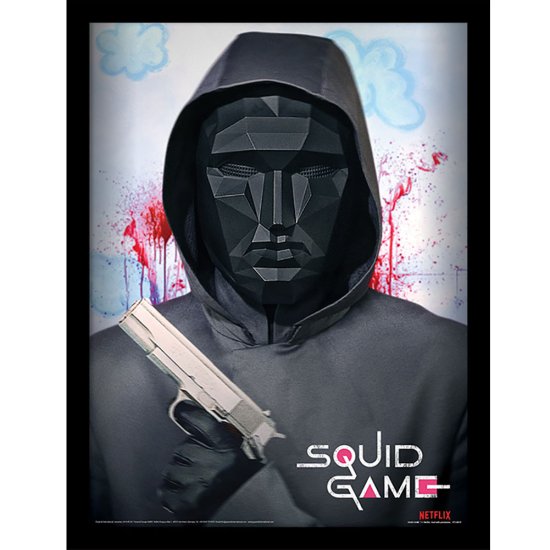 (image for) Squid Game Framed Picture 16 x 12 Mask Man