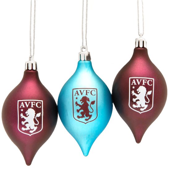 (image for) Aston Villa FC 3pk Vintage Baubles