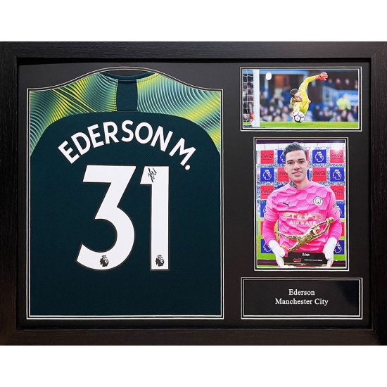 (image for) Manchester City FC Ederson Signed Shirt (Framed)