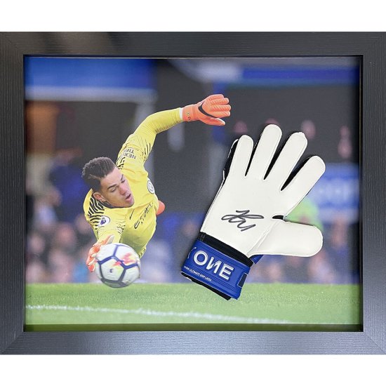 (image for) Manchester City FC Ederson Signed Glove (Framed) - Click Image to Close